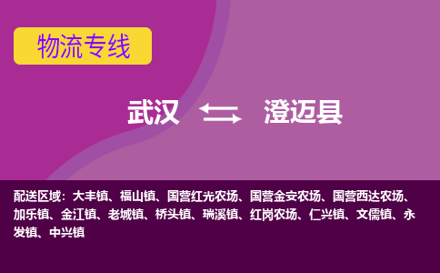 武汉到澄迈县物流货运公司-武汉到澄迈县物流-物流货运运输