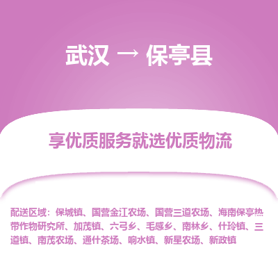 武汉到保亭县物流货运公司-武汉到保亭县物流-专业运输-准时达